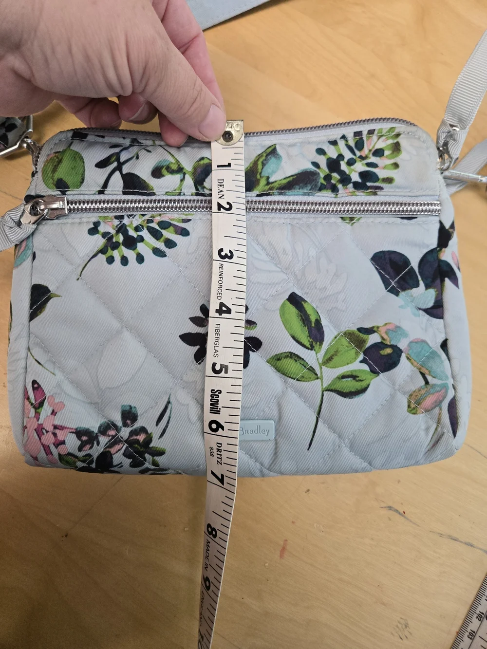 Vera Bradley Seawater Bloom Crossbody Light Blue Triple Compartment Purse